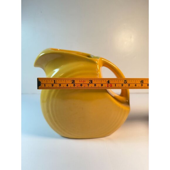 Vintage Fiesta Ware Yellow Juice Water Pitcher Vase READ WEAR - Picture 11 of 13
